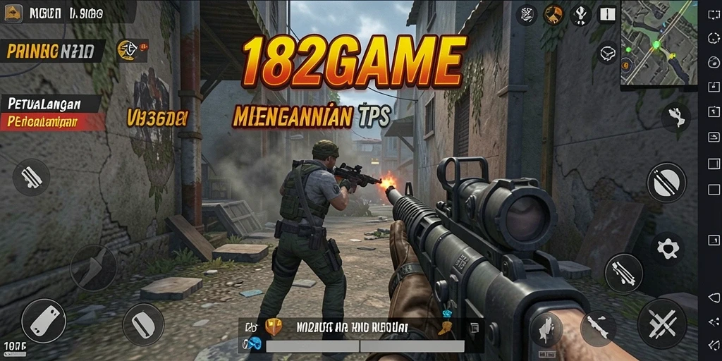 Screenshot dari gameplay menegangkan di 182GAME TPS.