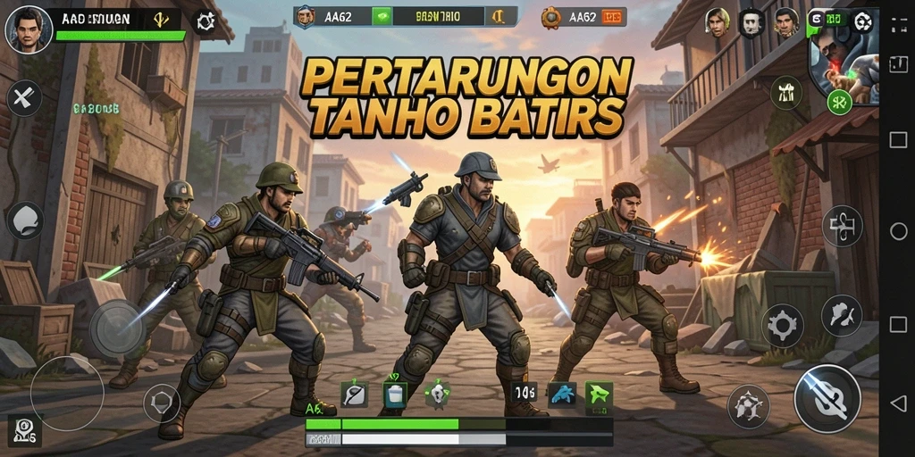 Screenshot AA62 menunjukkan pertarungan seru dengan efek visual yang menakjubkan.