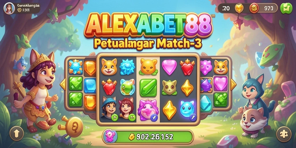 Tampilan gameplay Match-3 yang seru dan memikat.