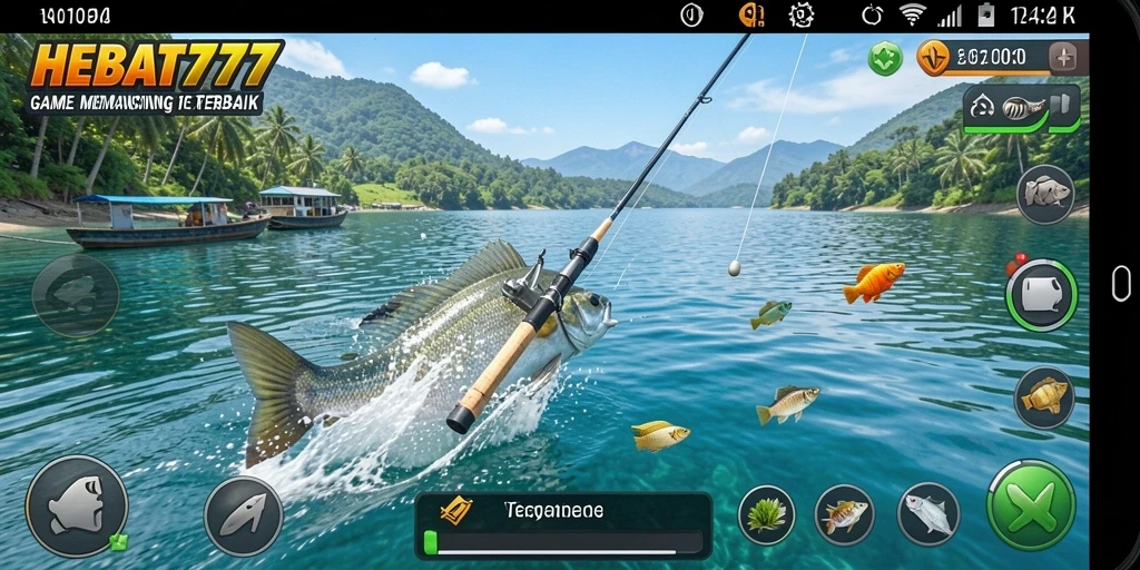 Tampilan gameplay HEBAT777 dengan aksi memancing yang seru.