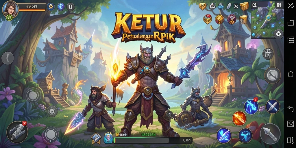 Gameplay seru dalam KETUA menampilkan pertarungan dan eksplorasi dunia.