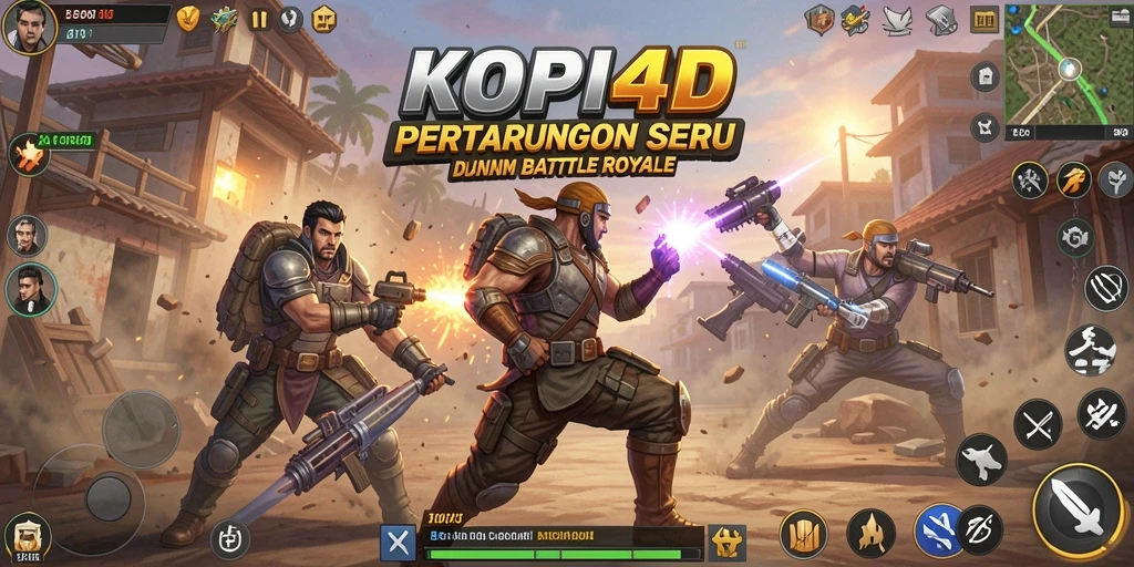 Tampilan gameplay seru dalam KOPI4D di arena Battle Royale.