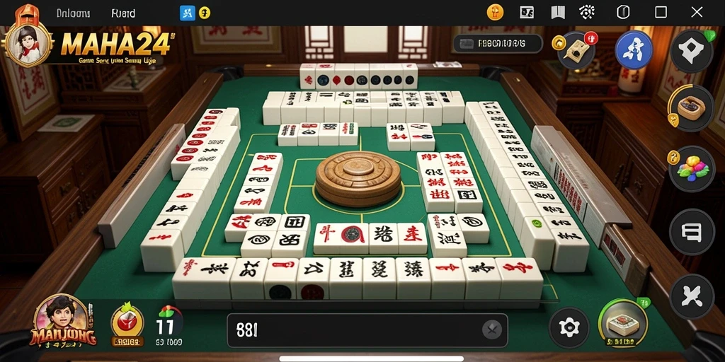 Tampilan screenshot utama MAHA24 dengan gameplay Mahjong yang seru.