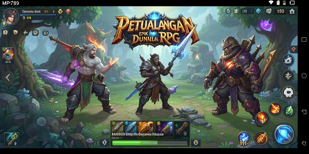 Tangkapan layar utama menunjukkan karakter dalam pertempuran RPG yang mendebarkan.