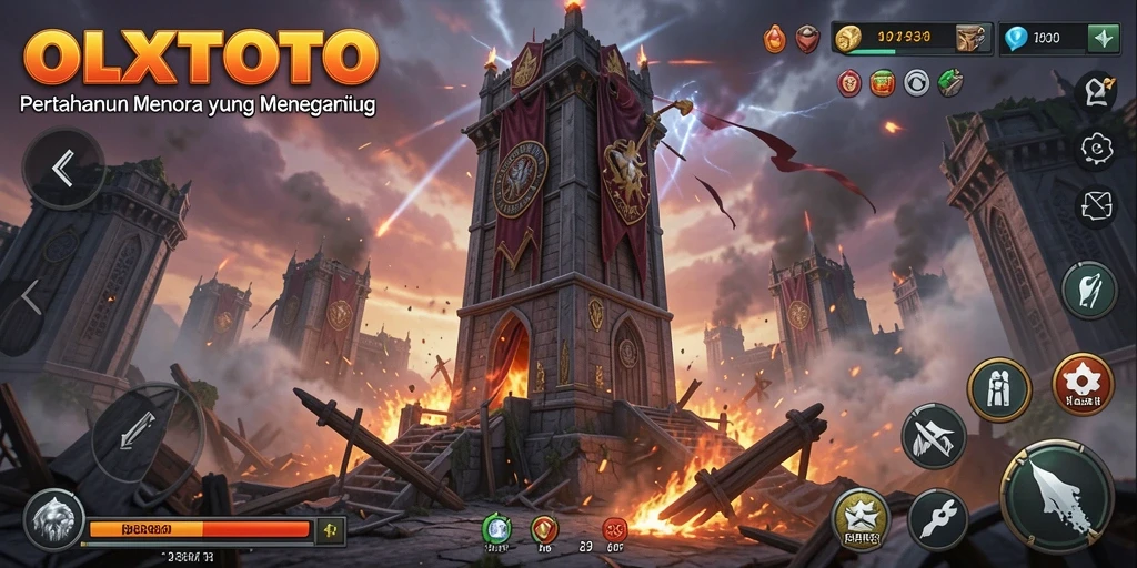 Gameplay menarik OLXTOTO dengan menara dan musuh yang bervariasi.