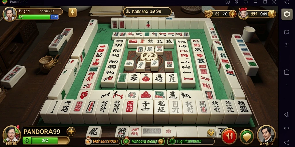 Tampilan screenshot dari gameplay Mahjong PANDORA99 yang seru.