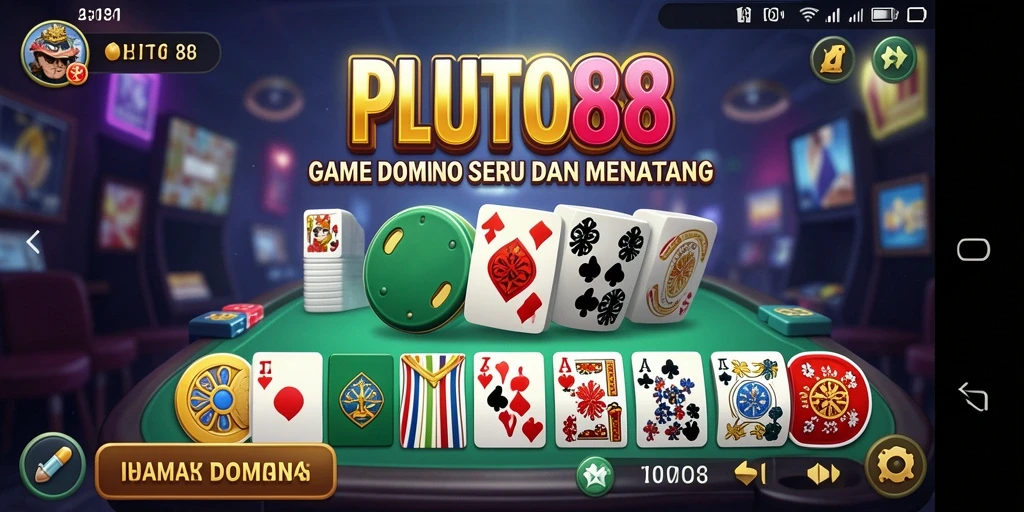 Tampilan menarik dari gameplay domino di PLUTO88 dengan efek visual yang menawan.