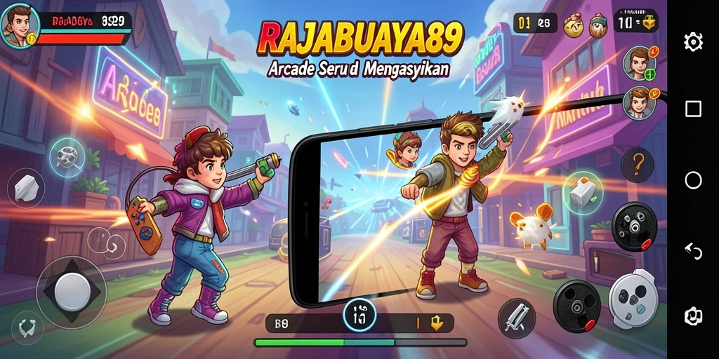 Screenshot menampilkan gameplay seru dari RAJABUAYA89 dengan grafis dinamis.