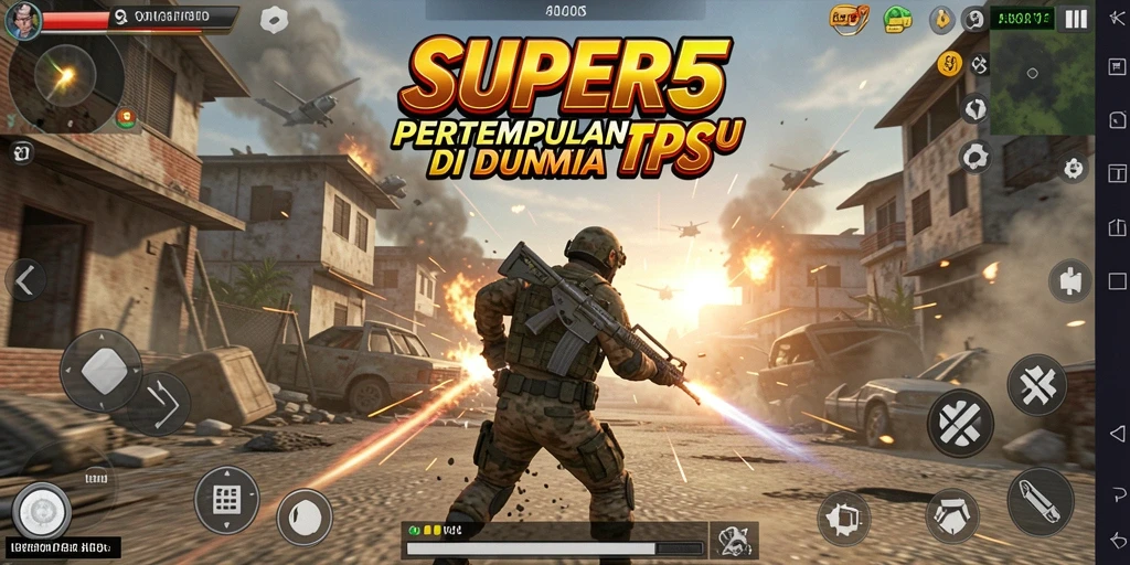 Tangkapan layar gameplay epik SUPER5 memamerkan aksi seru.