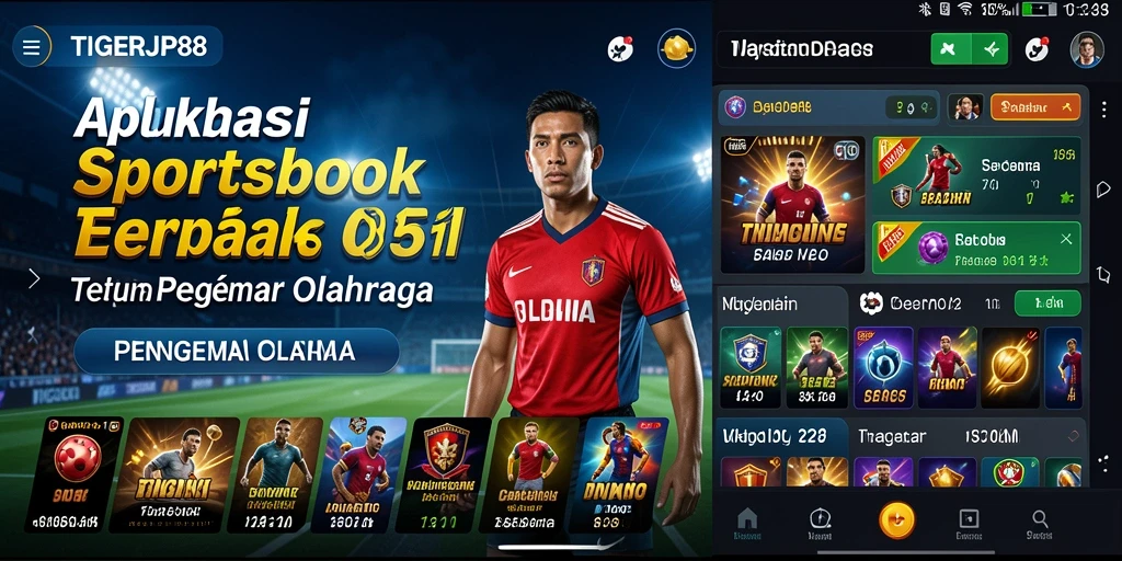 Screenshot utama TIGERJP88 menampilkan antarmuka sportsbook yang menarik.