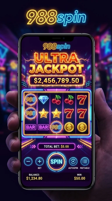 Tampilan antarmuka 988spin yang sederhana dan mudah digunakan.